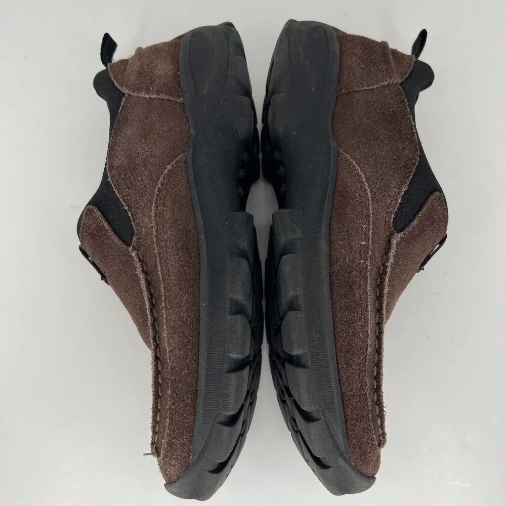 Land's End Brown Rough Cut Suede Chukka Loafers Mens Size 8.5 Slip-On Shoes